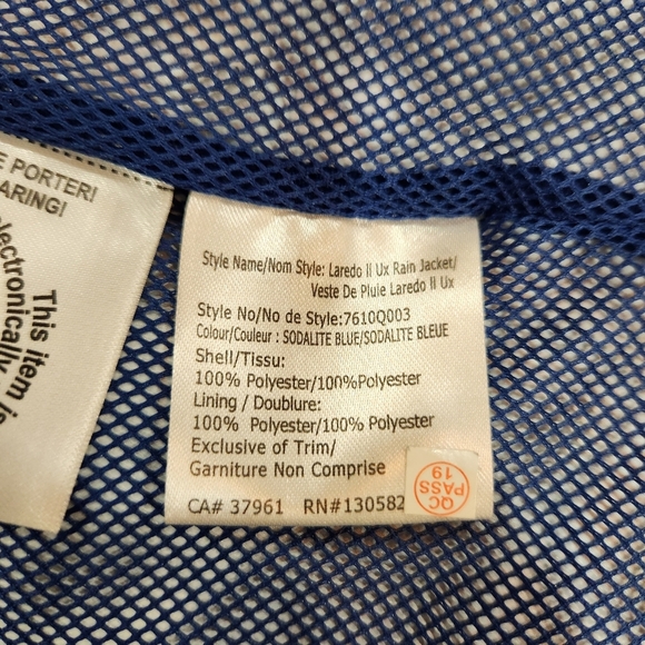 Outbound Laredo II Rain Jacket Womens XXL Blue Hooded Full Zip Mesh Lined - Picture 8 of 14